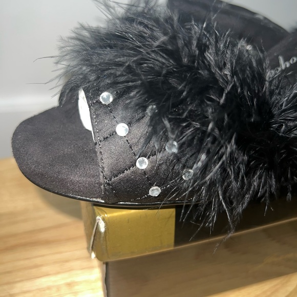 Joan Boyce satin slippers with jewel studs on kitten heel. - Picture 9 of 14